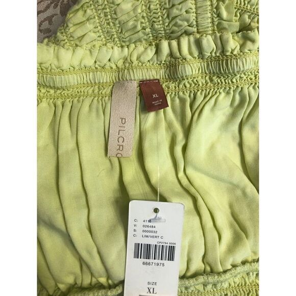Brand New Anthropologie Pilcro Ruffled Tube Top in Lime XL - Picture 8 of 12